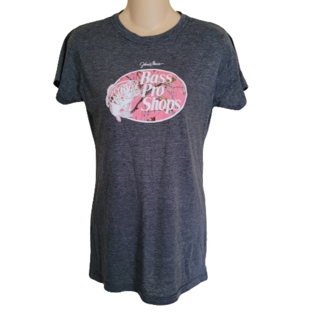 Bass Pro Shop Gray Crew Neck Logo T-shirt Size Women's Large NEW